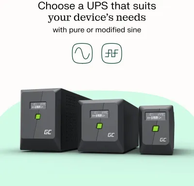 UPS Green Cell PowerProof 1000VA 700W, Line Interactive, sinus i pastër, i zi - 5