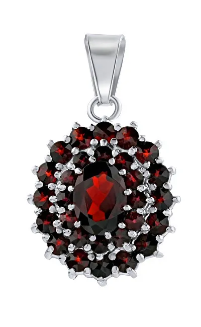 Pendant për qafore Silvego, e argjendtë/kuqe - 1