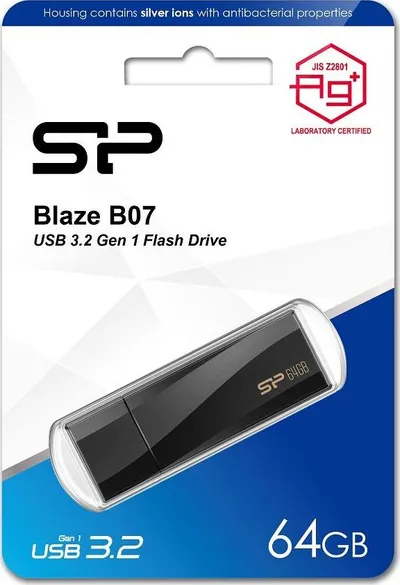 USB Silicon Power Blaze B07, 64GB, USB 3.2, e zezë - 2