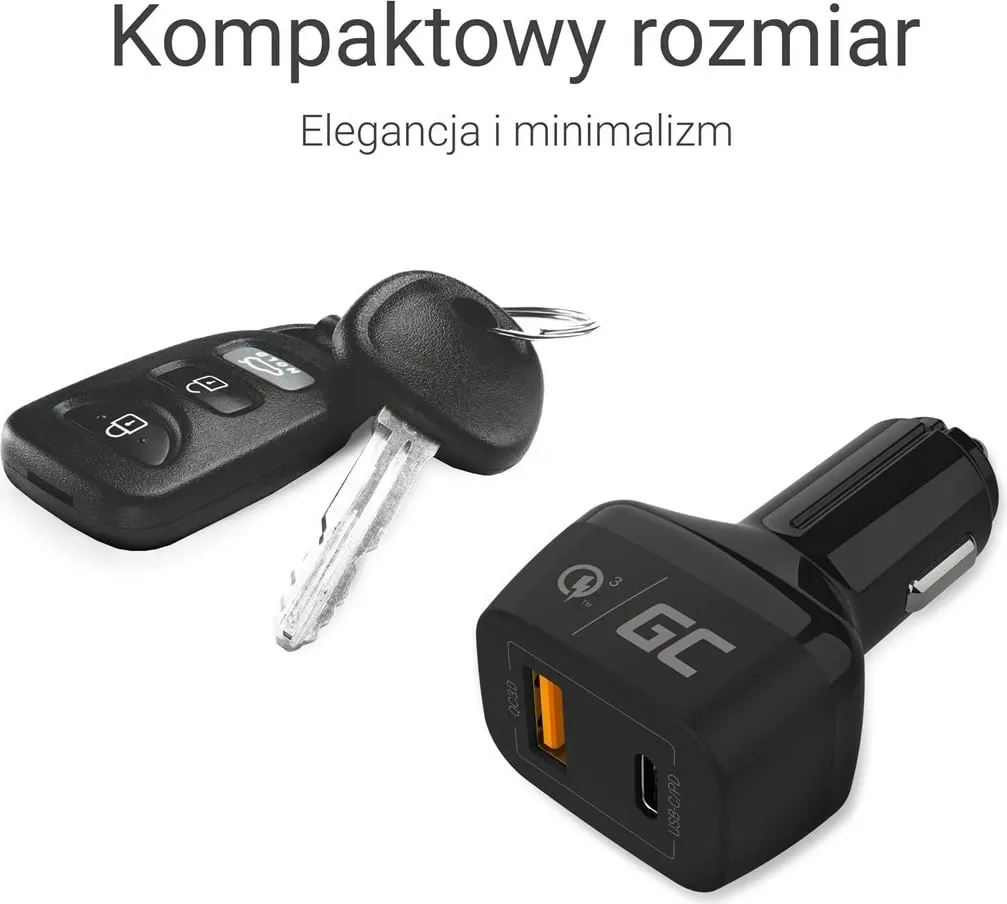 Karikues telefoni për makinë Green Cell, 42W, 3A, i zi - 3