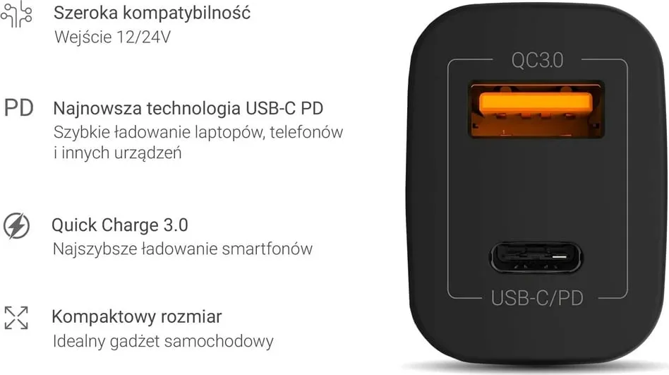 Karikues telefoni për makinë Green Cell, 42W, 3A, i zi - 4