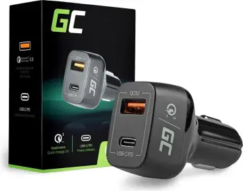 Karikues telefoni për makinë Green Cell, 42W, 3A, i zi