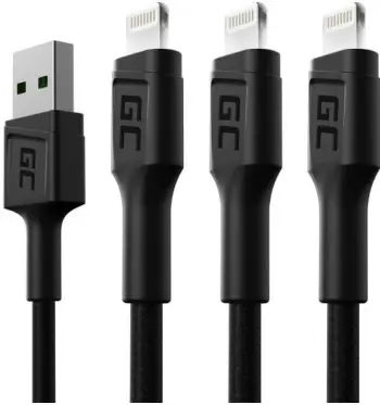 Kabllo Green Cell Ray Lightning 3x 1,2m LED për iPhone, ngarkim i shpejtë