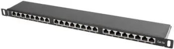 Patch panel Lanberg 0.5U, 19", 24x RJ-45, Cat.5E, i zi