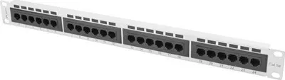 Patch panel Lanberg (PPU5-1024-S), 1U, 19", 24x RJ-45, Cat.5e, i hirtë - 1