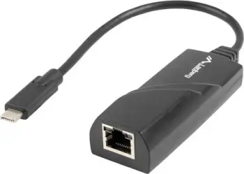 Përshtatës rrjeti Lanberg, USB-C në RJ45, 1Gbps, 15cm, i zi