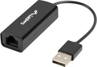 Kartë rrjeti Lanberg NC-0100-01, USB 2.0, 100Mbps, RJ45, e zezë