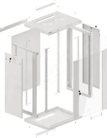 Kabinet për server Lanberg 19" 18U, i bardhë - 3
