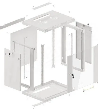 Kabinet Lanberg WF01-6412-10S, 19", 12U, i hirtë - 6