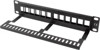Panel për organizim kabllosh Lanberg 1U 10" Empty 12x, i zi