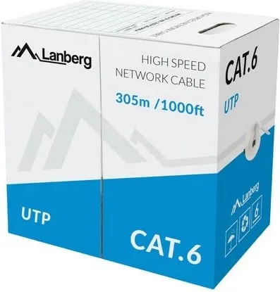 Kabllo instalimi Lanberg UTP, Cat. 6, CU, 305 m, e hirtë - 2