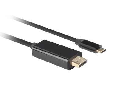 Kabllo Lanberg, USB Type-C / DisplayPort, 3 m, e zezë - 2