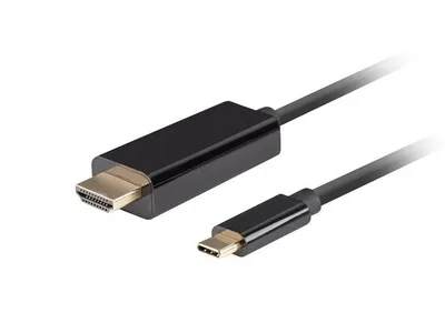 Kabllo Lanberg, USB Type-C / HDMI 2.0, 1 m, e zezë - 2