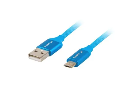 Kabllo Lanberg, USB A / micro USB B, 1.8 m, e kaltër - 1