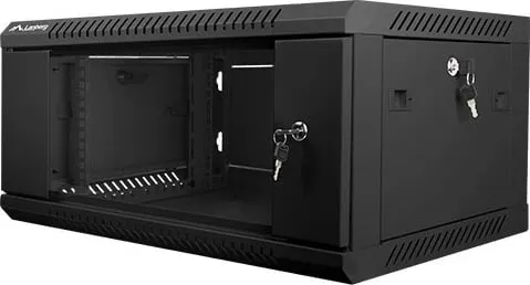 Kabinet Lanberg për montim në mur, 19", 4U (modeli WF01-6404-10B), 450 mm, i zi - 2