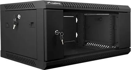 Kabinet Lanberg për montim në mur, 19", 4U (modeli WF01-6404-10B), 450 mm, i zi - 4