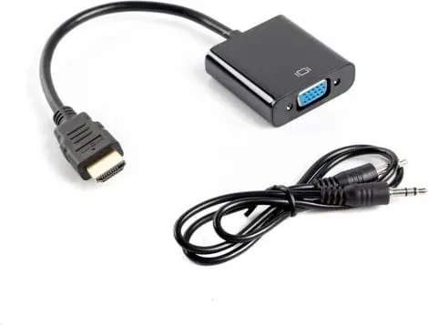 Adapter kabllo video Lanberg AD-0017-BK, 0.2 m, VGA (D-Sub), HDMI Type A (Standard), E zezë - 1