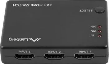 Switch LANBERG VIDEO, 3X HDMI, micro usb, i zi - 2