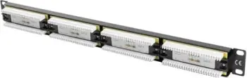 Patch panel Lanberg PPU6-1024-B, 24x RJ-45, Kat.6, 1U 19", i zi