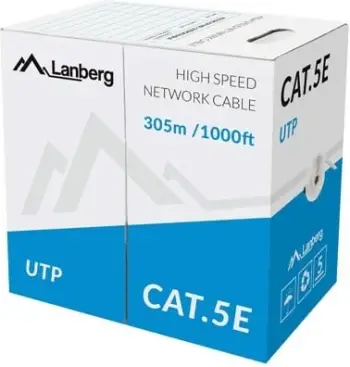 Kabllo rrjeti Lanberg UTP, 100MB/S, 305m, CCA, e zezë