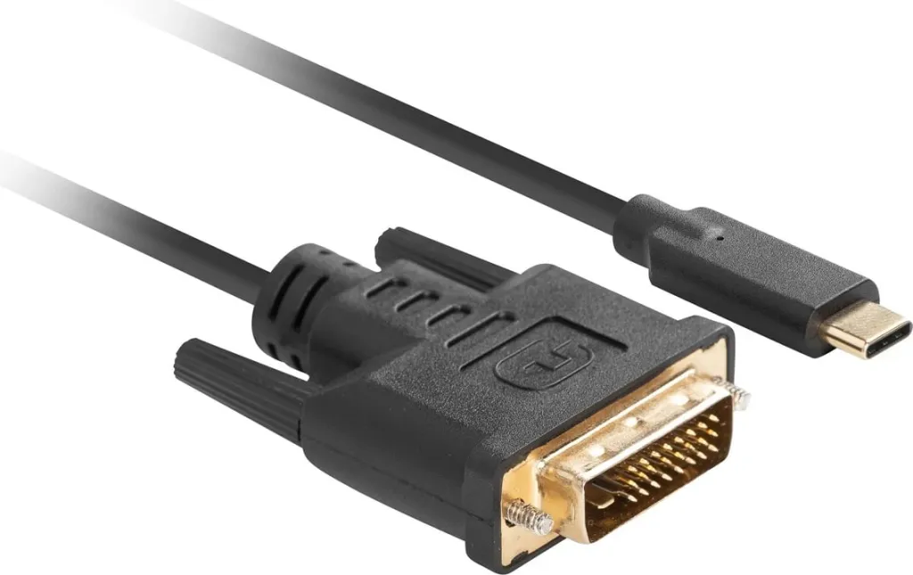 Kabllo Lanberg, USB Type-C / DVI-D, 1.8 m, e zezë - 3
