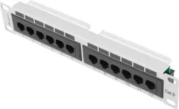 Panel për rrjetë Lanberg PPU6-9012-S, i bardhë/zi