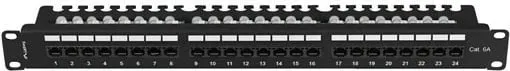 Patch panel LANBERG 24 porta 1U 19" kat.6A UTP, organizer kabllash, zi - 4