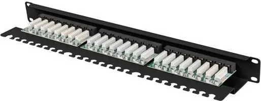 Patch panel LANBERG 24 porta 1U 19" kat.6A UTP, organizer kabllash, zi - 5