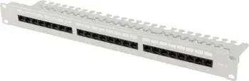 Patch panel LANBERG 24 porta, 1U, 19 inç, kat.6, gri me organizues kabllosh