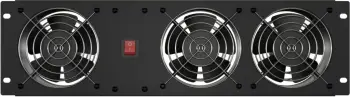 Panel ftohës vertikal Lanberg 19", 3U, 3 ventilatorë, i zi