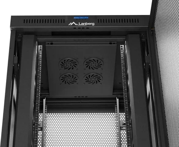 Kasë rack LANBERG 19" 47U 800x800, me derë perforuese LCD, e zezë - 1