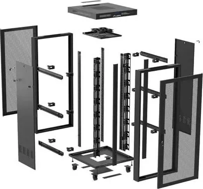 Kasë rack LANBERG 19" 47U 800x800, me derë perforuese LCD, e zezë - 4