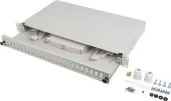 Patch panel fibër optike Lanberg, 24xSC duplex 24xLC quad, RACK 19" 1U, gri