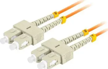 Kabllo patchcord fibër optike Lanberg, SC/UPC në SC/UPC, 2m, OM2, portokalli