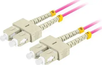 Kabllo fibër optike Lanberg Patchcord MM SC UPC SC UPC, OM4, 5m, vjollcë