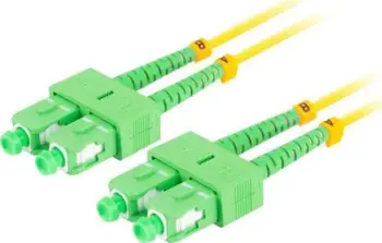 Kabllo fibër optike Lanberg SM SC/APC SC/APC, duplex, 2m, e verdhë