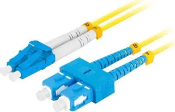 Kabllo patchcord fibër optike Lanberg, SM SC UPC në LC UPC, duplex 3.0mm, 1m, e verdhë