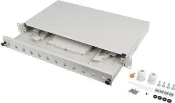 Kasë patch panel LANBERG 12XSC Simplex / 12XLC Duplex, Rack 19'' 1U, gri