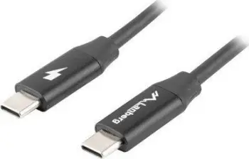 Kabllo Lanberg (CA-CMCM-31CU-0005-BK), USB-C në USB-C, 0.5 m, e zezë