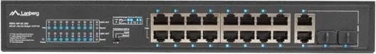Switch Lanberg 19" POE+ 16x 100MB /2X COMBO GIGABIT ETHERNET 250W - 3
