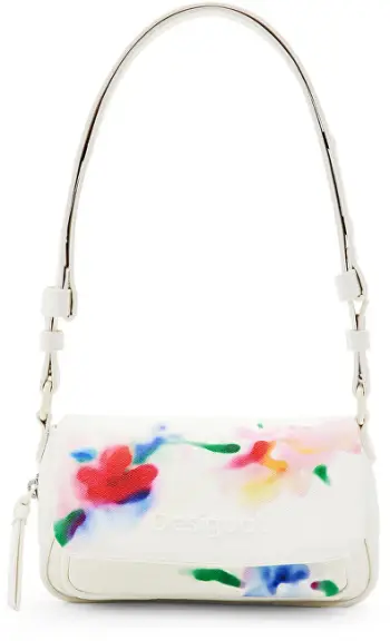 Çantë krahu për femra Desigual Bag Liquidflower Tr, e bardhë
