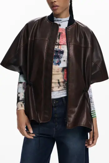 Poncho DESIGUAL femra, kafe