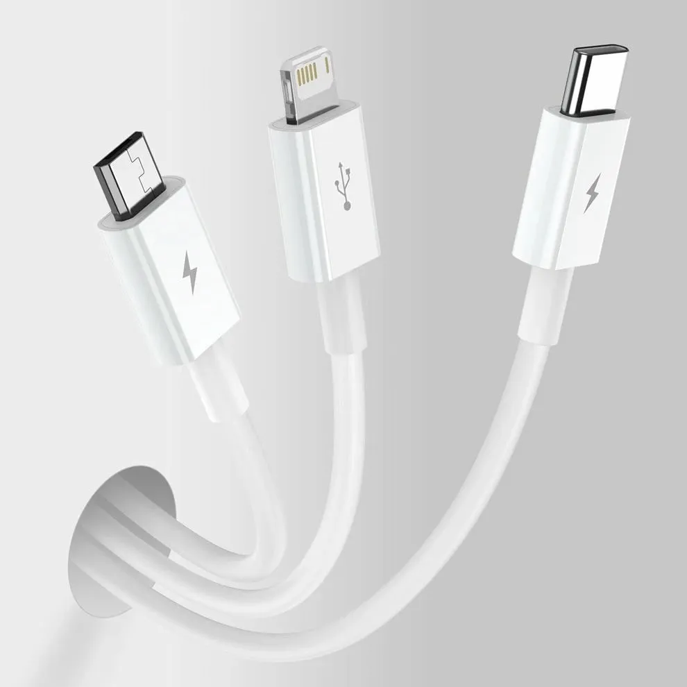 Kabllo BASEUS Superior 3në1, USB-A - USB-C/micro USB/Lightning, 1.5m, e bardhë - 11