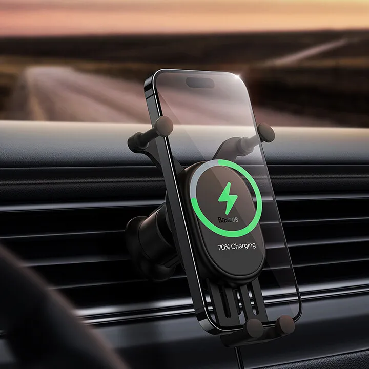 Mbajtëse për celular Baseus Stable Pro, 15W, e zezë - 7