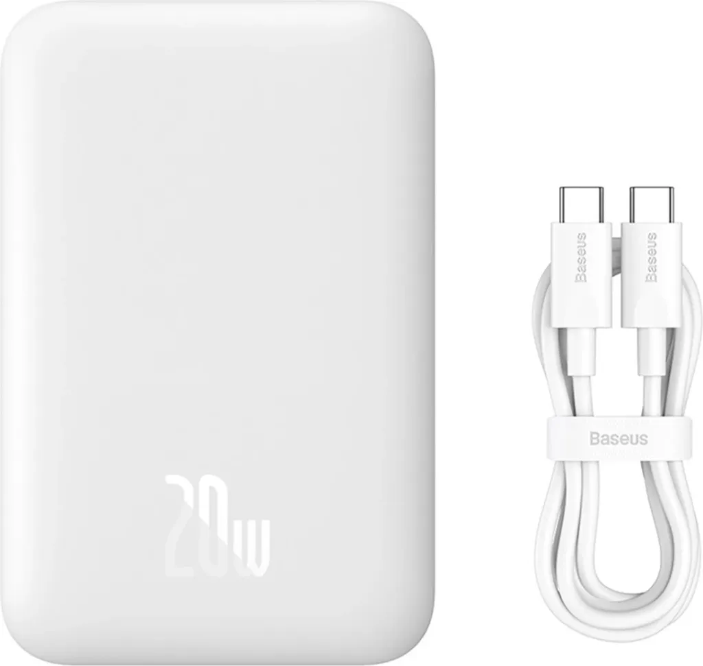 Powerbank Baseus Magnetic Mini MagSafe, 6000mAh, i bardhë - 1