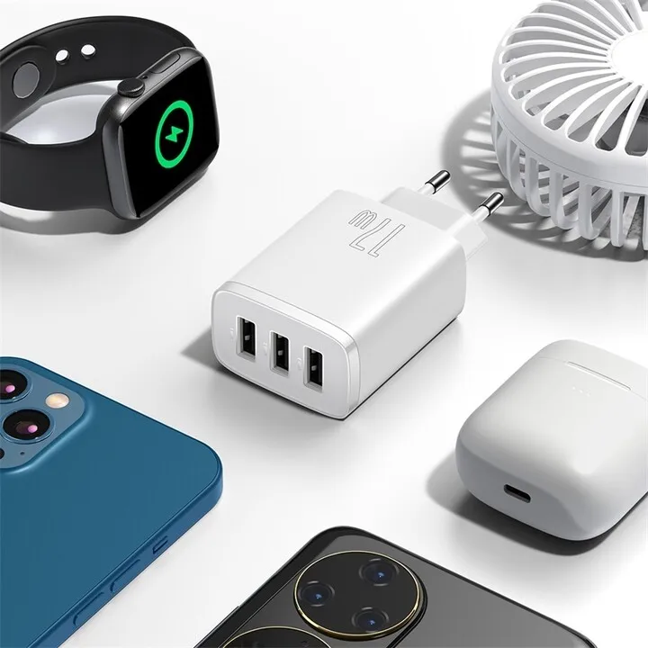 Karikues Baseus, 3xUSB-A, 17W, i bardhë - 6