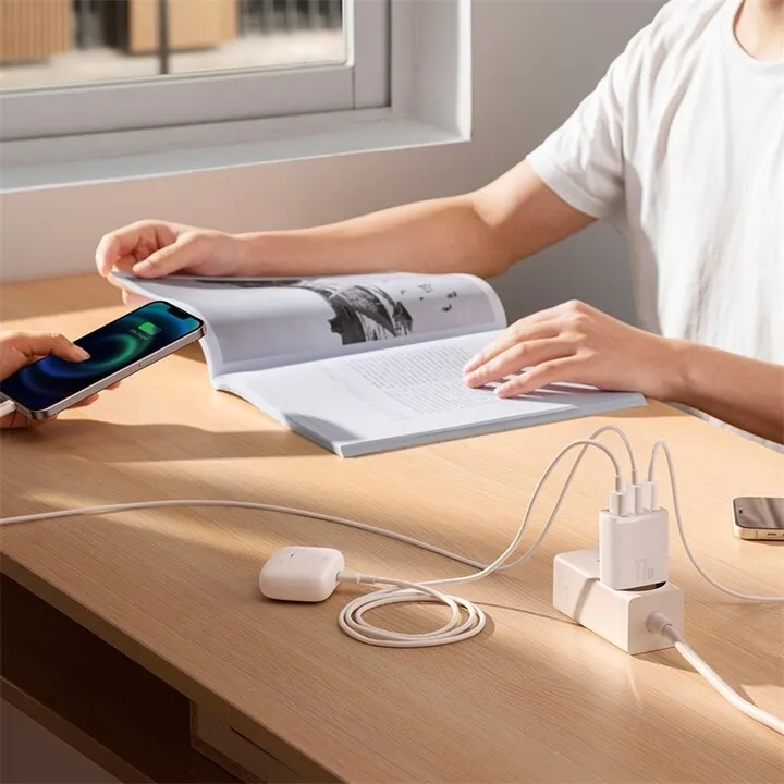 Karikues Baseus, 3xUSB-A, 17W, i bardhë - 7