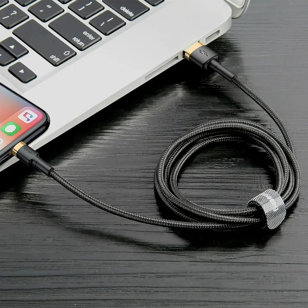 Kabllo Baseus USB-A - Lightning, 3m, e zezë - 6