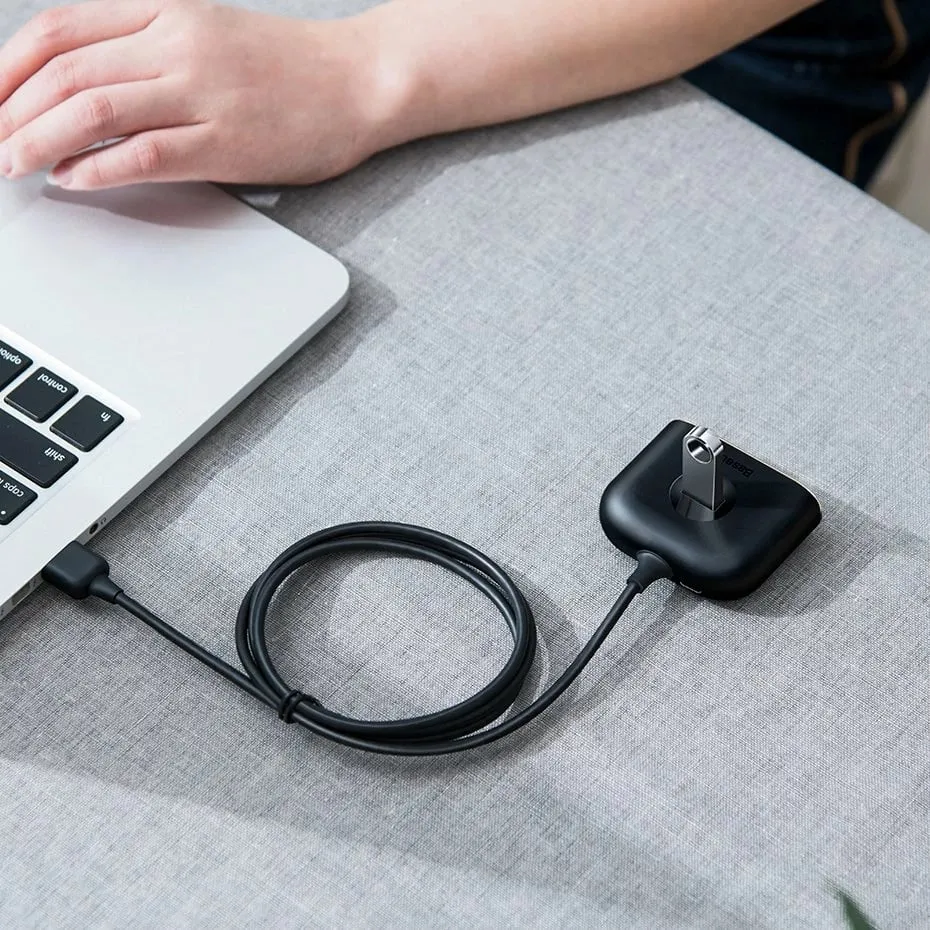 USB Hub Baseus, 1m, 1xUSB 3.0 + 3xUSB 2.0, 5Gbps, e zezë - 16