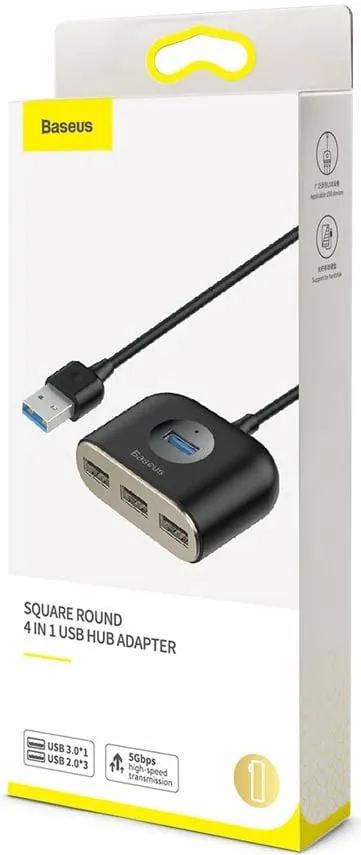 USB Hub Baseus, 1m, 1xUSB 3.0 + 3xUSB 2.0, 5Gbps, e zezë - 17